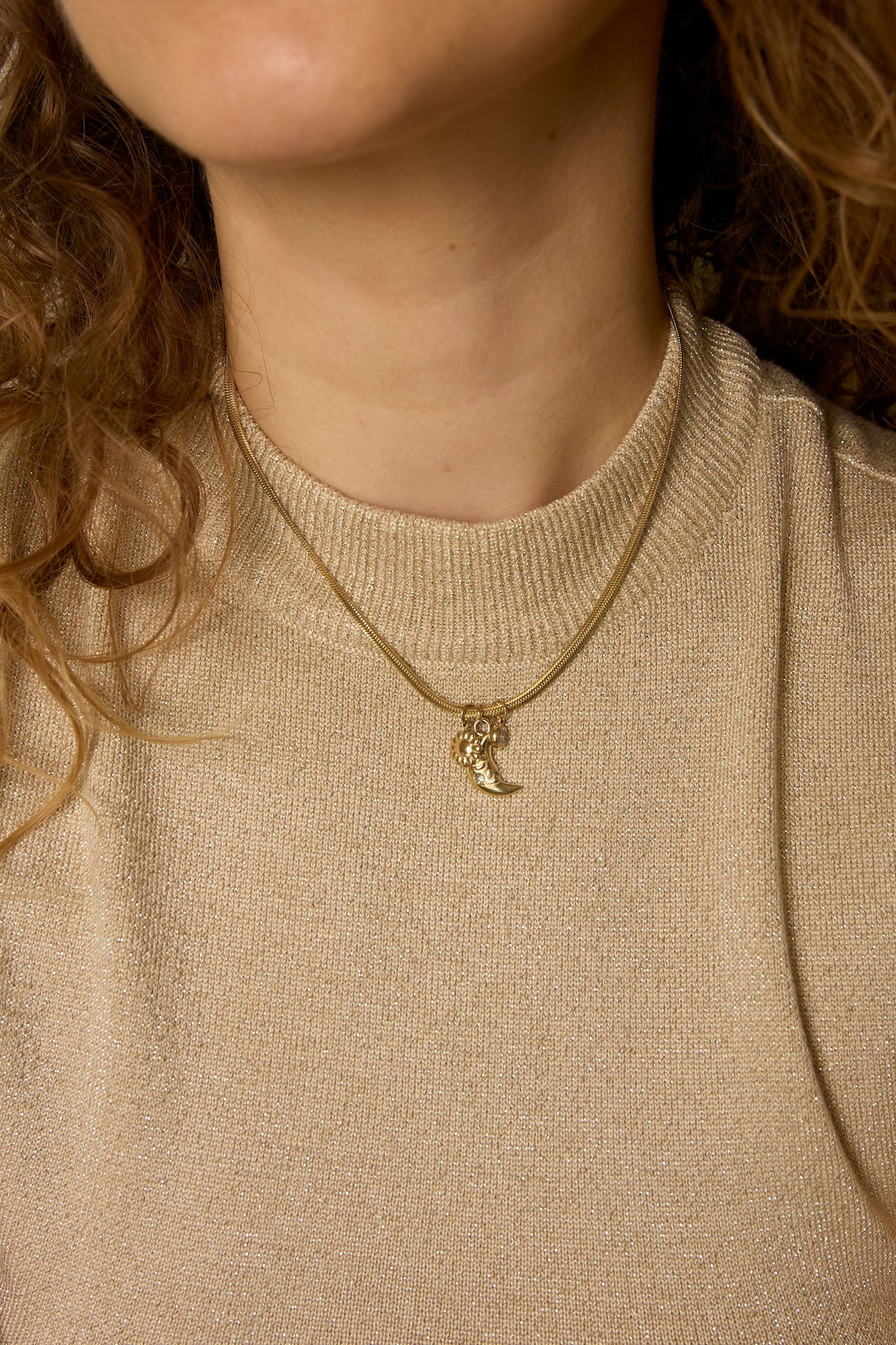 Crescent Moon Charm Necklace