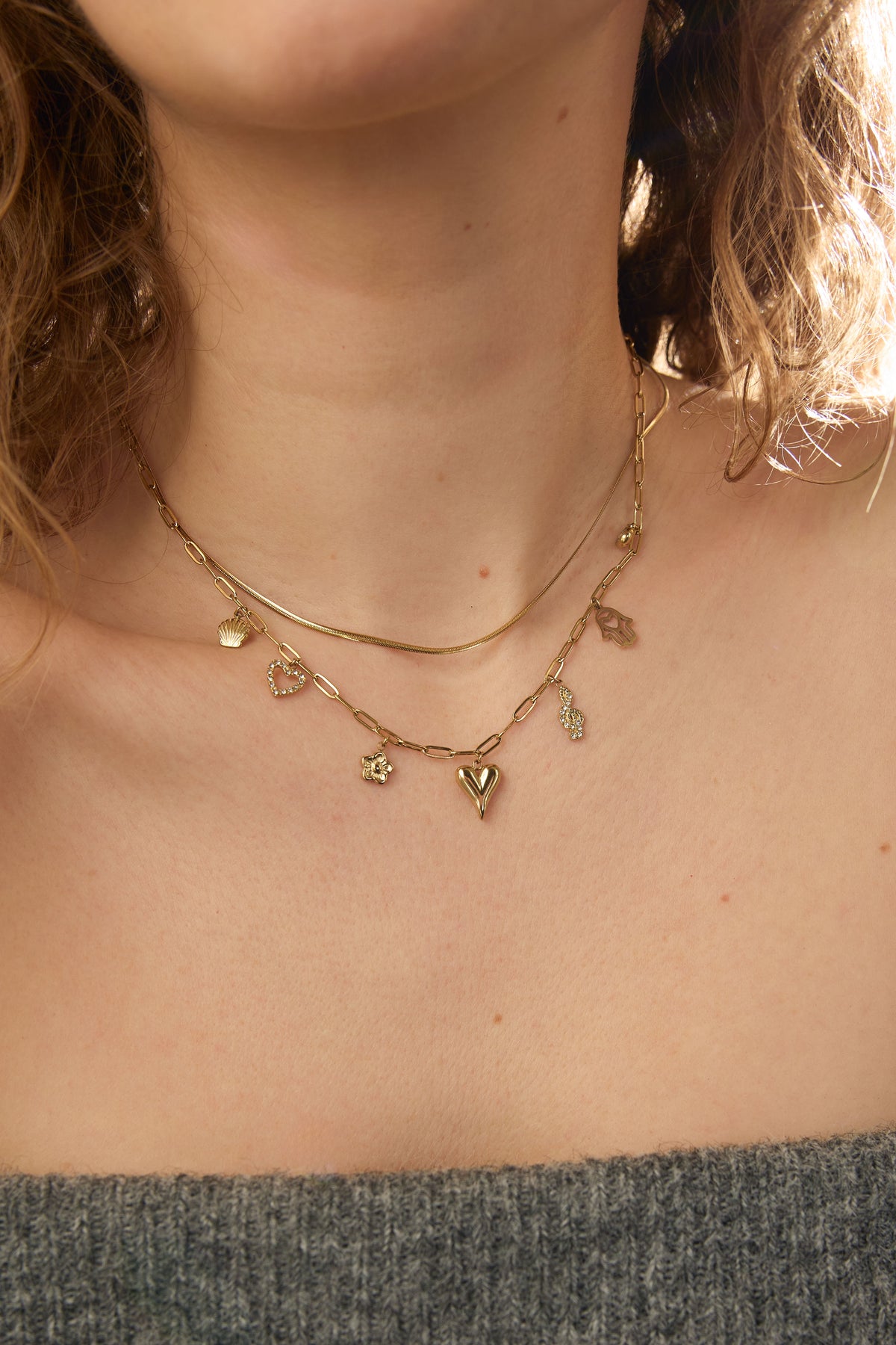 Crescent Moon Charm Necklace