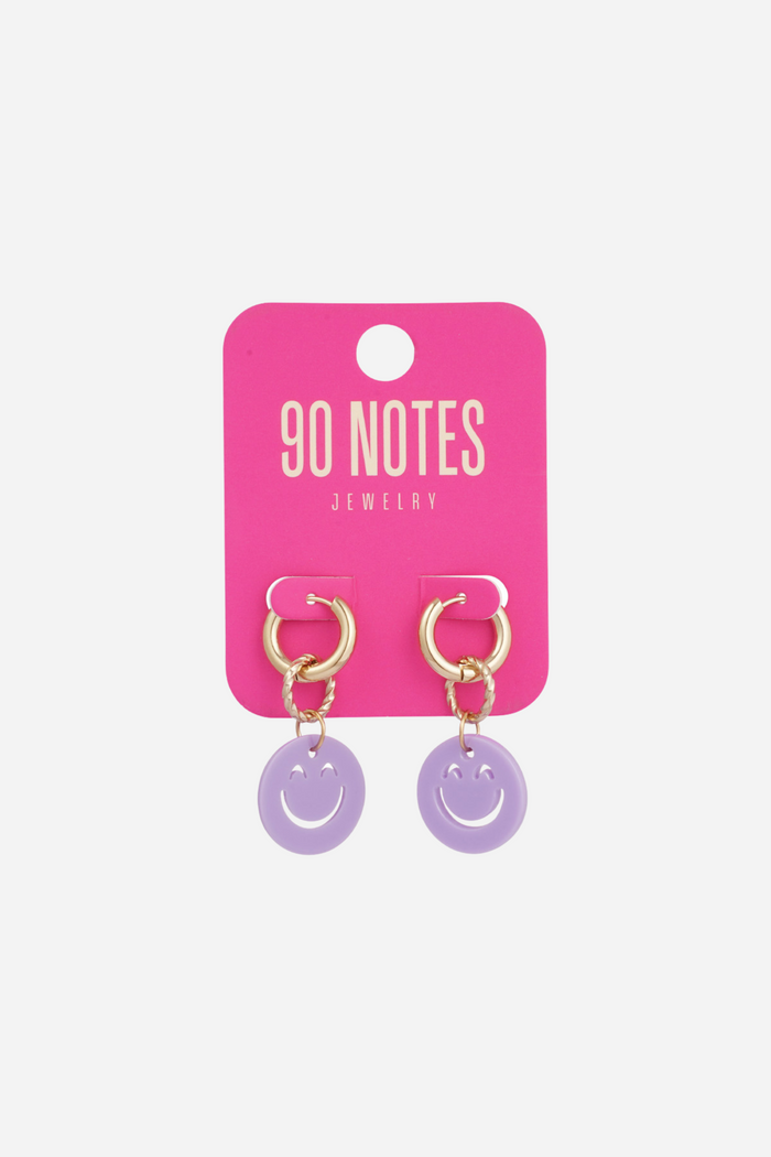 Happy Smile oorbellen - paars