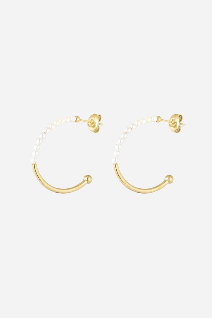 Pearl Hoops oorbellen