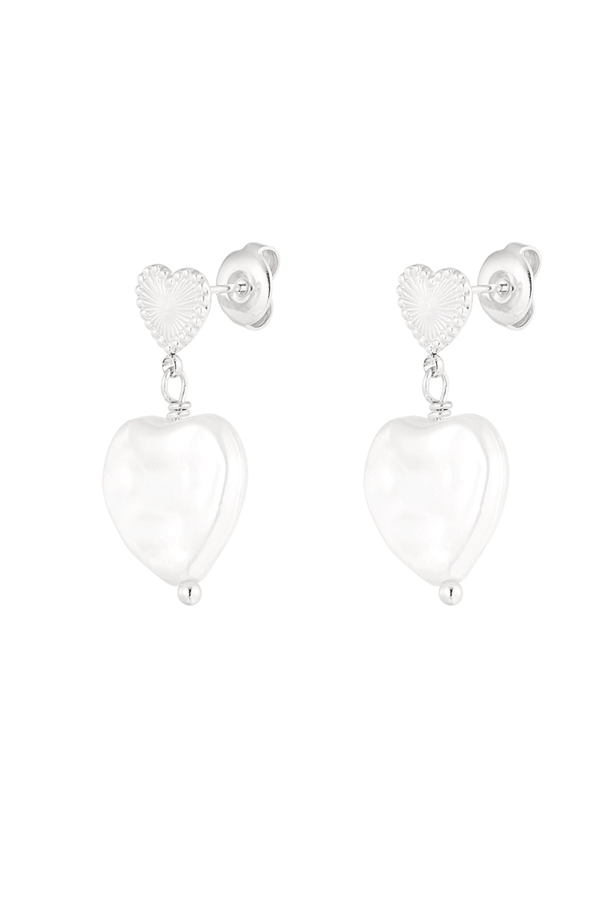 Heart-Shaped Pearl Earrings