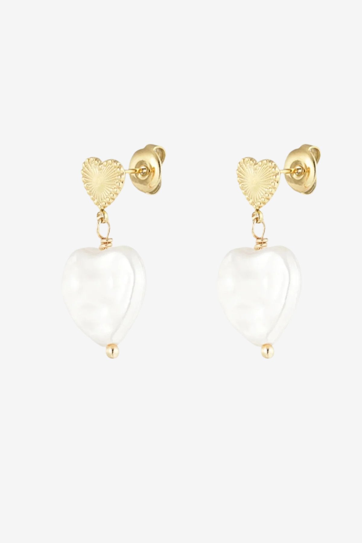 Heart-Shaped Pearl Earrings