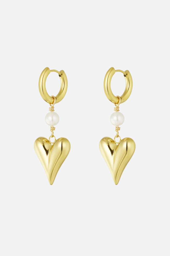 Heart & Pearl oorbellen