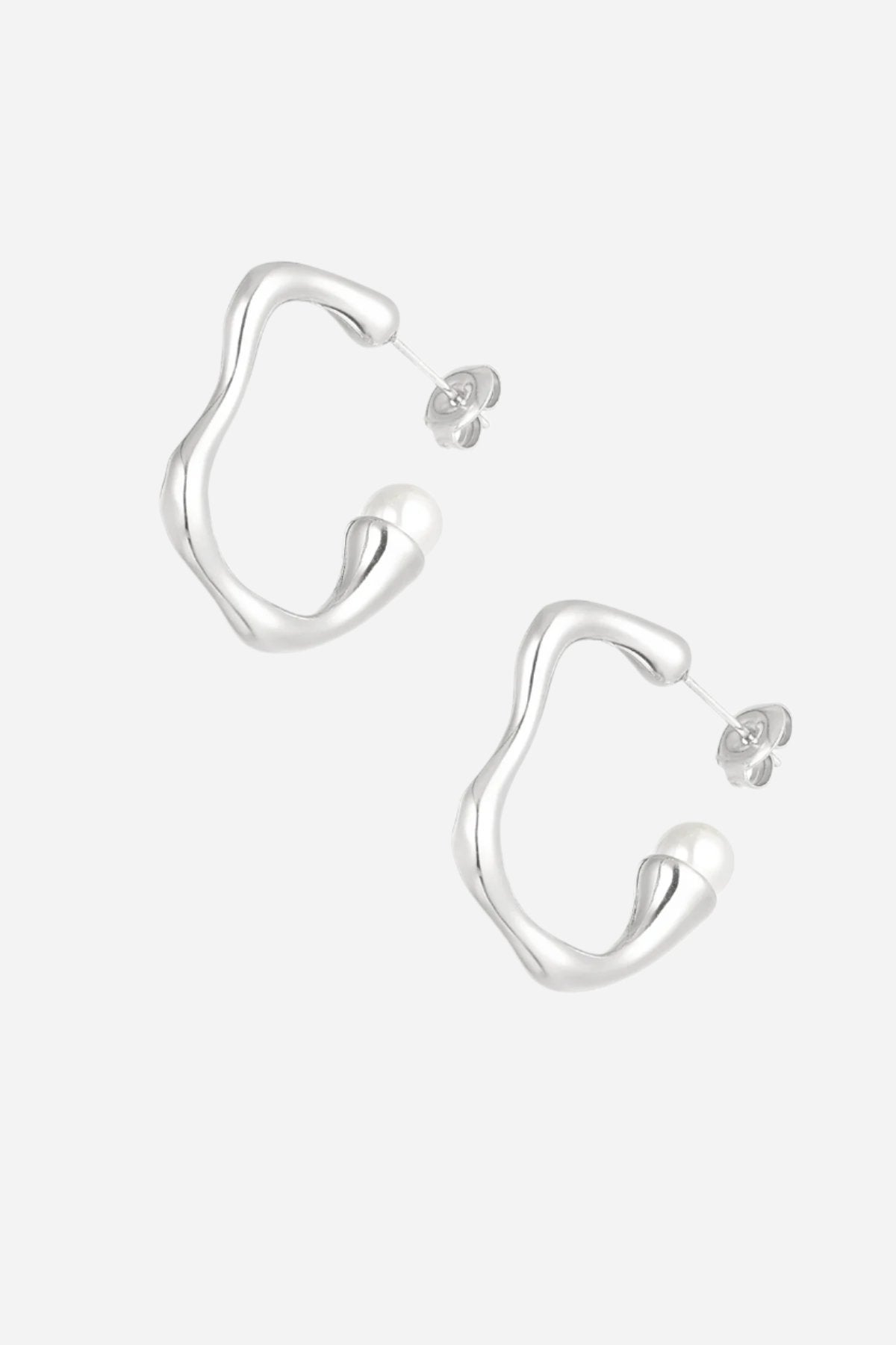 Organic Pearl Hoops Earrings