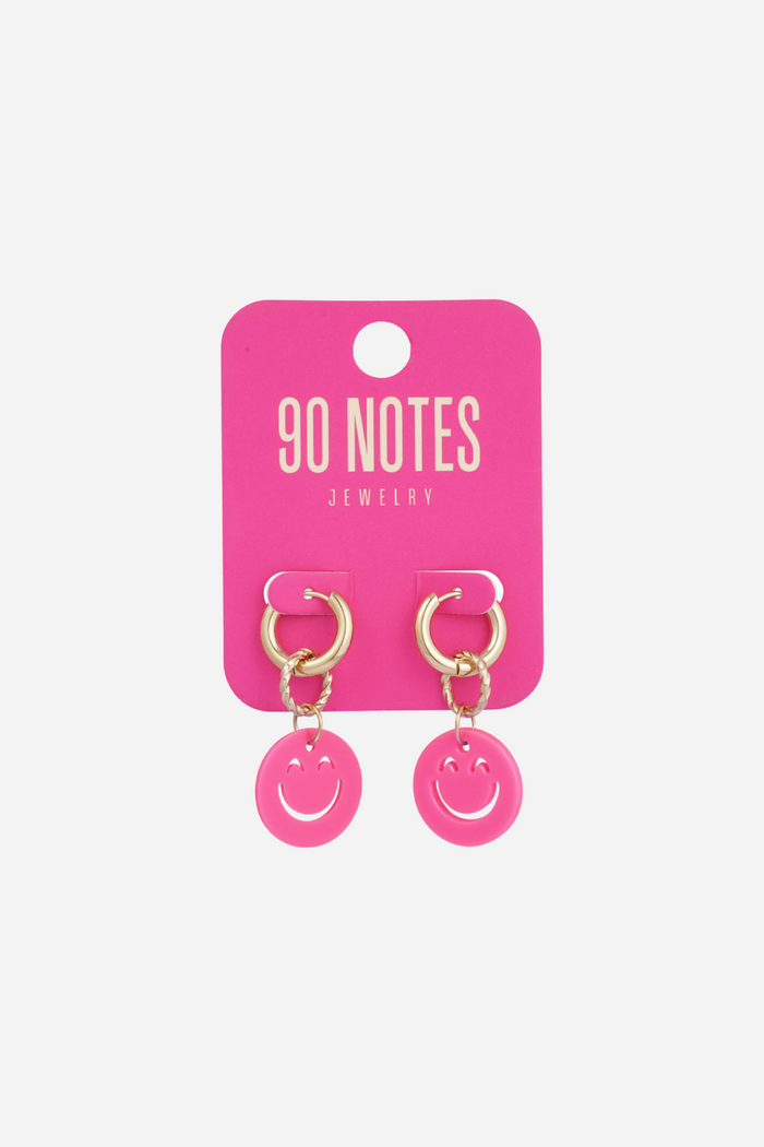 Happy Smile oorbellen - roze