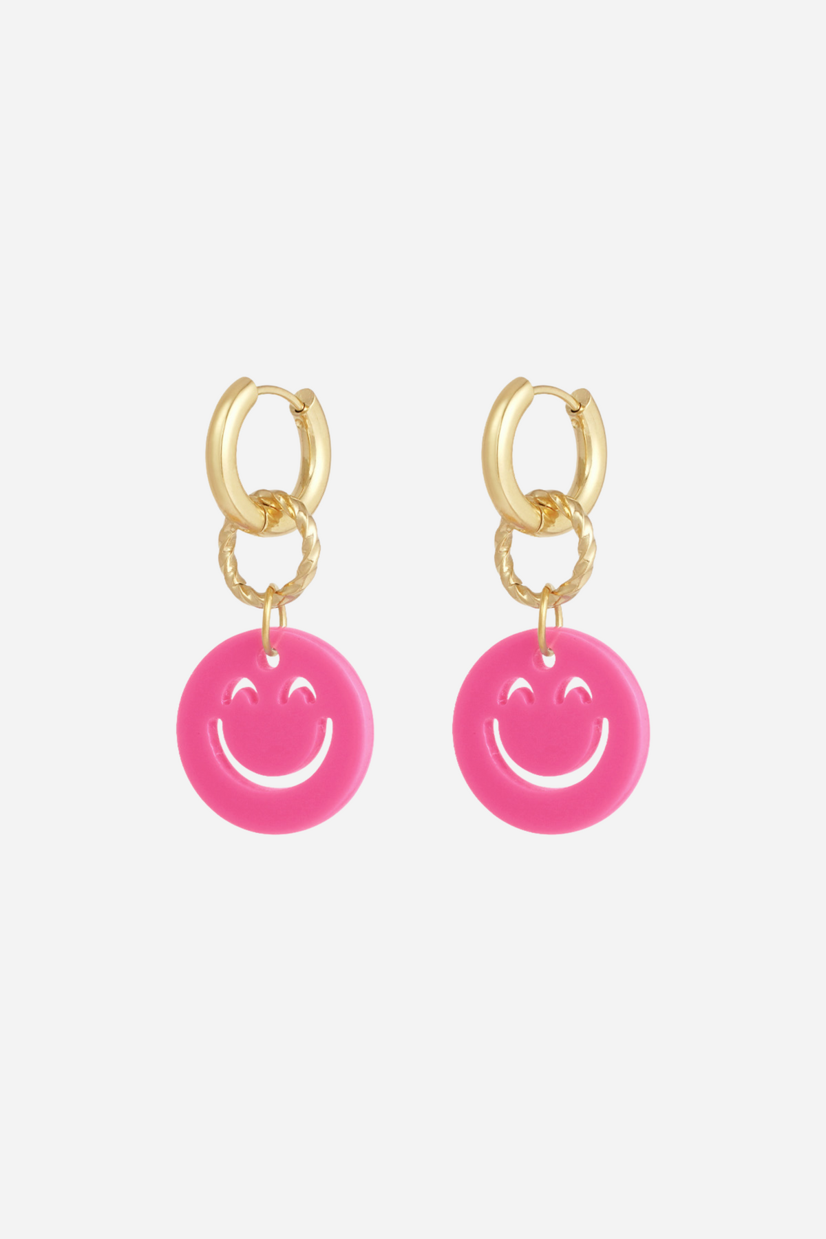 Happy Smile oorbellen - roze