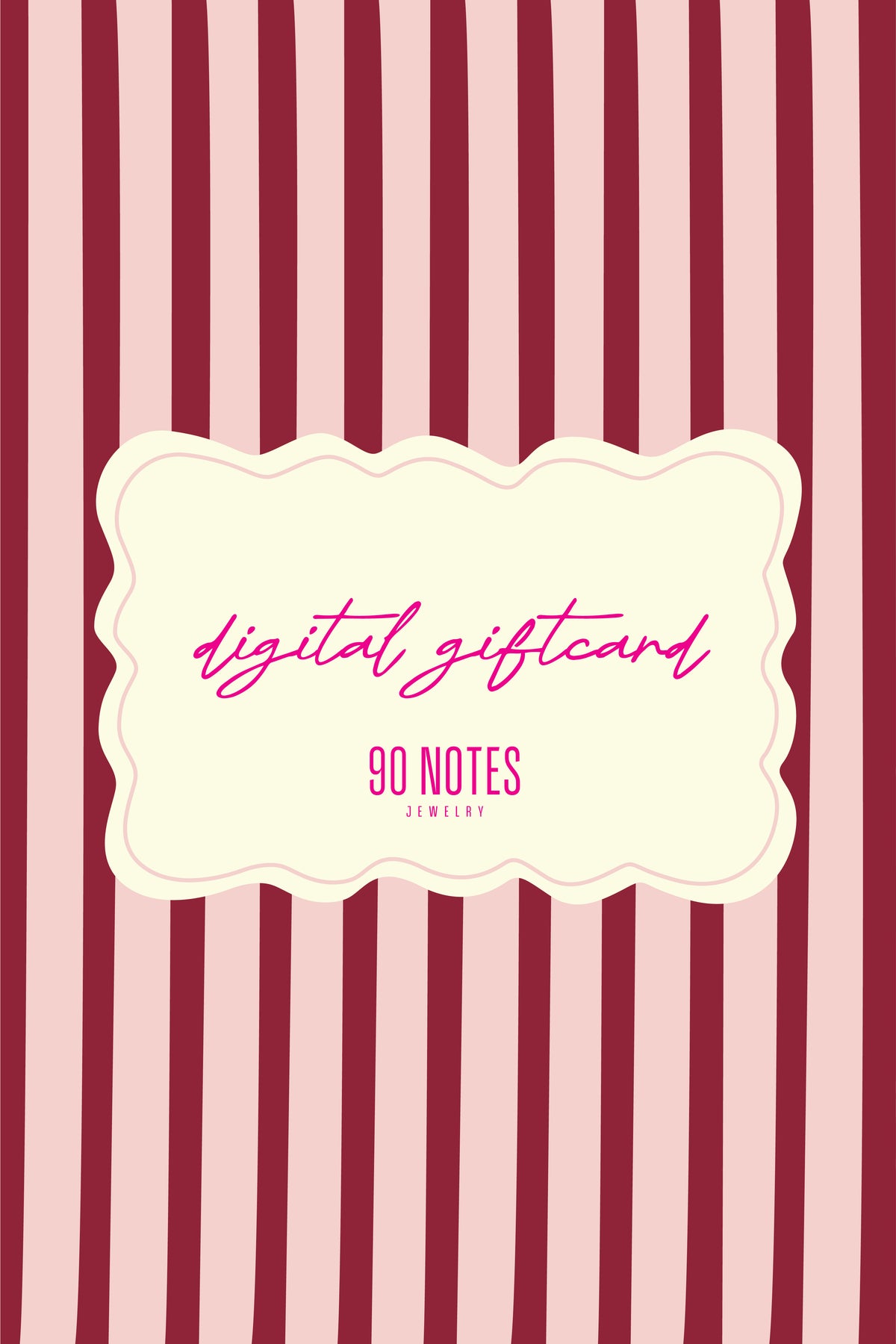 90 NOTES gift card