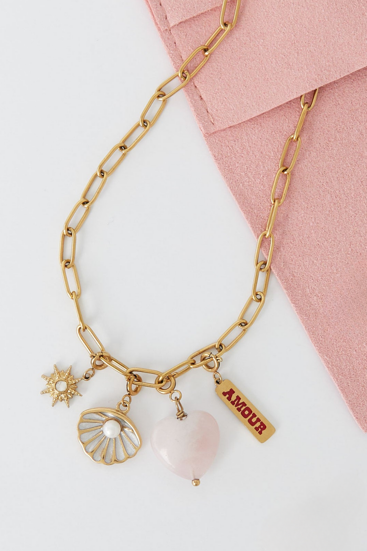 Bedelketting set met 4 bedels