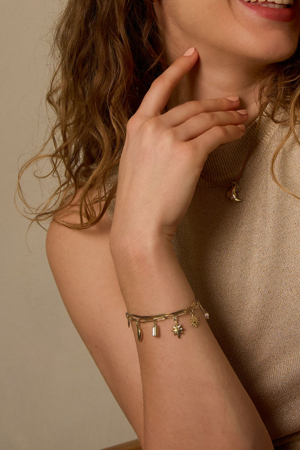 Crescent Moon Charm Armband