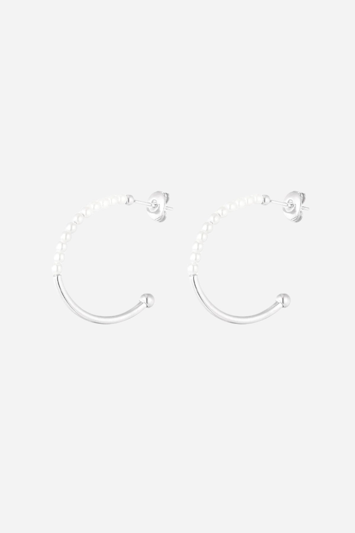 Pearl Hoops Earrings