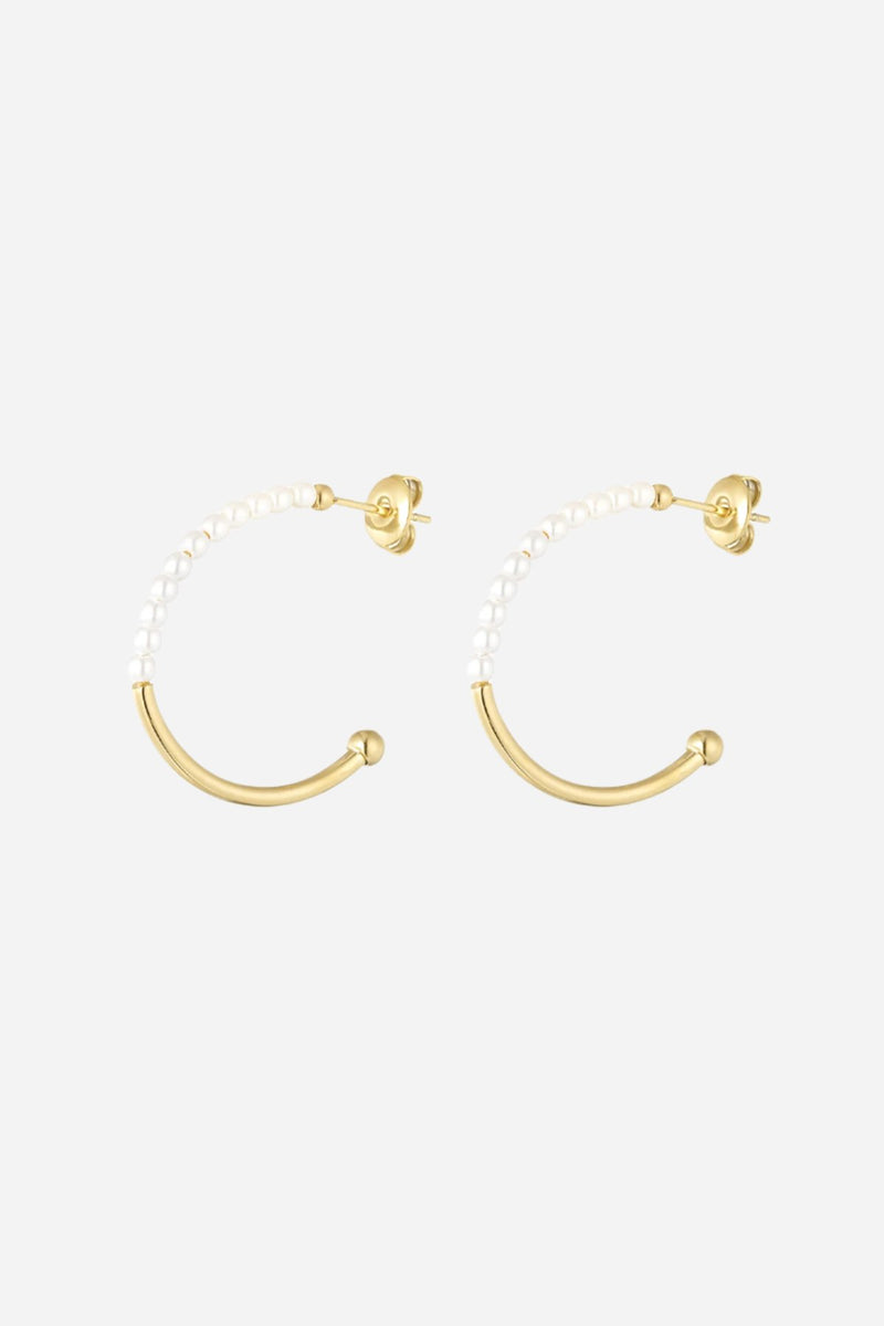 Pearl Hoops Earrings
