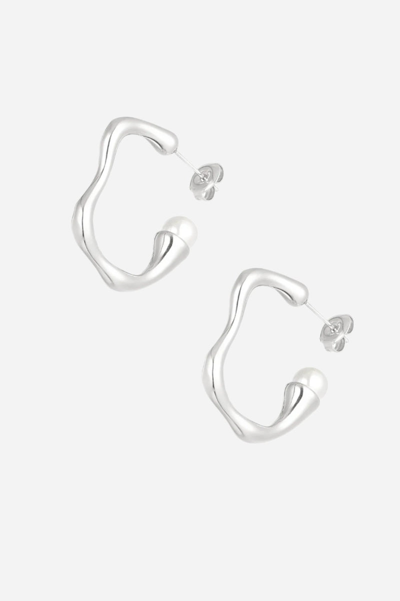 Organic Pearl Hoops Oorbellen
