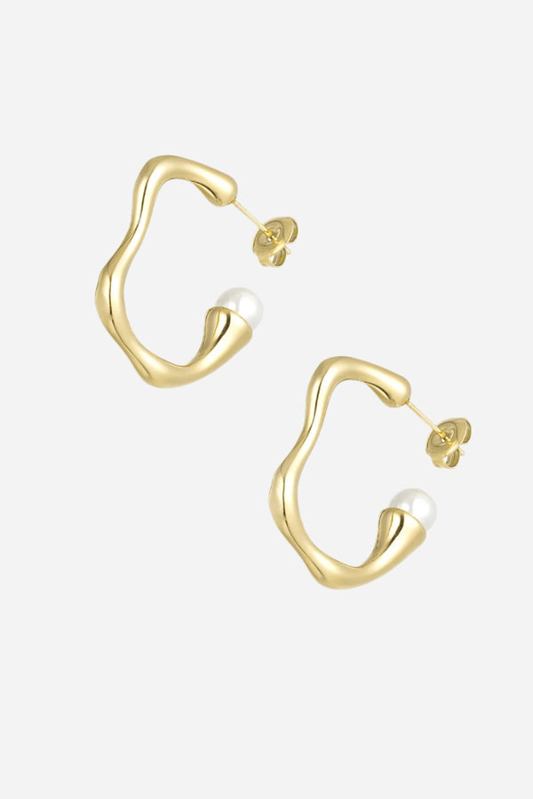 Organic Pearl Hoops oorbellen