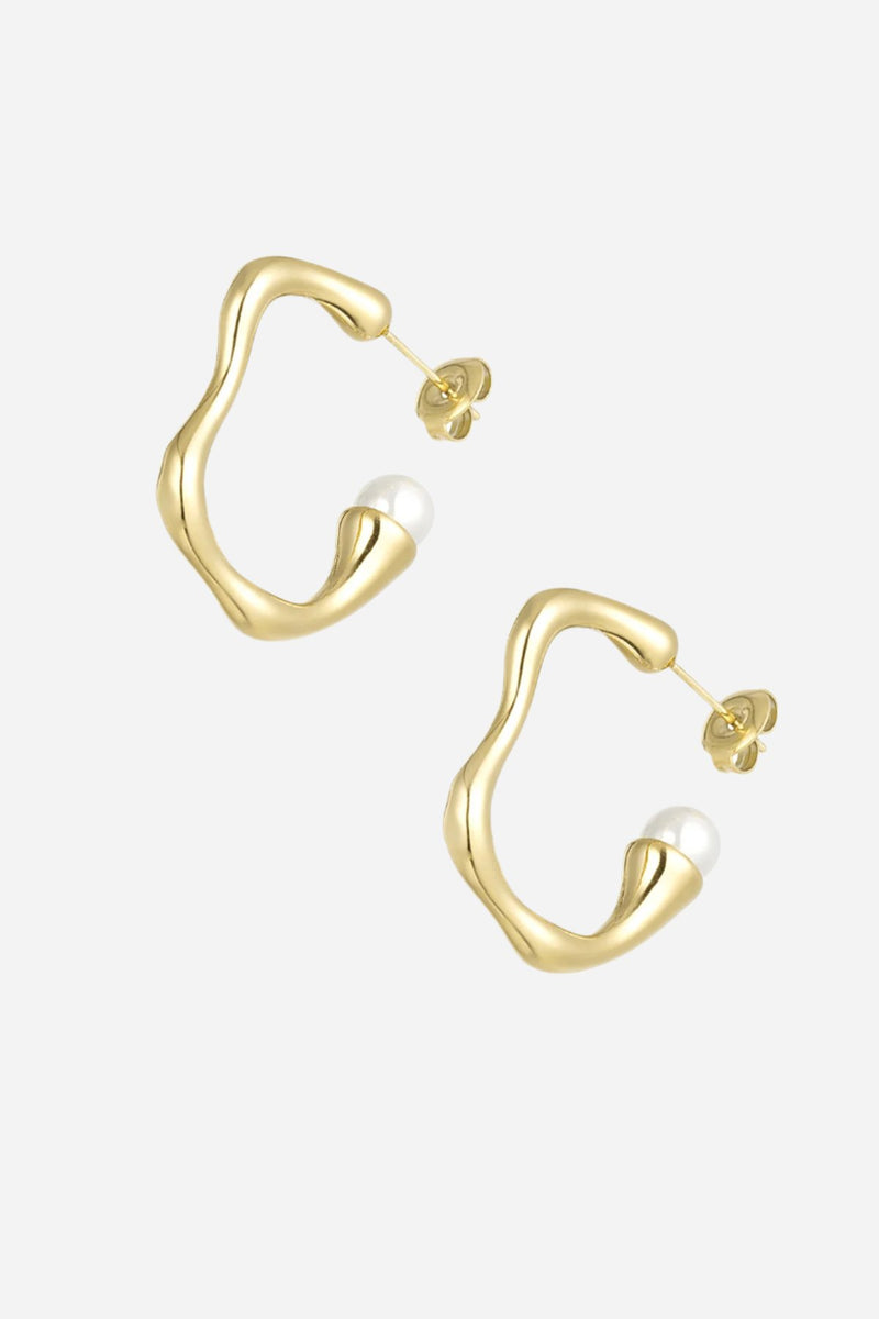 Organic Pearl Hoops Oorbellen