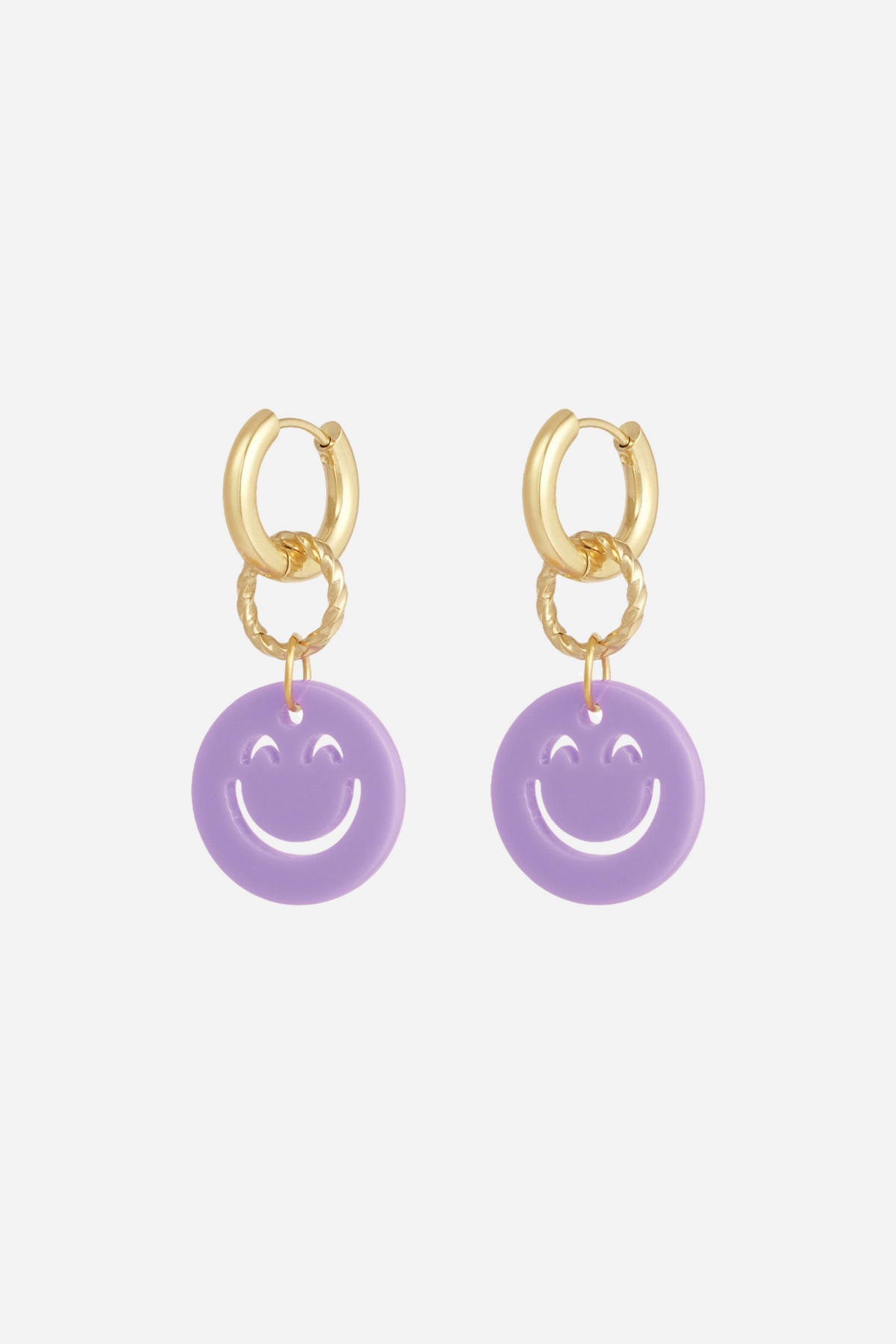 Happy Smile oorbellen - paars