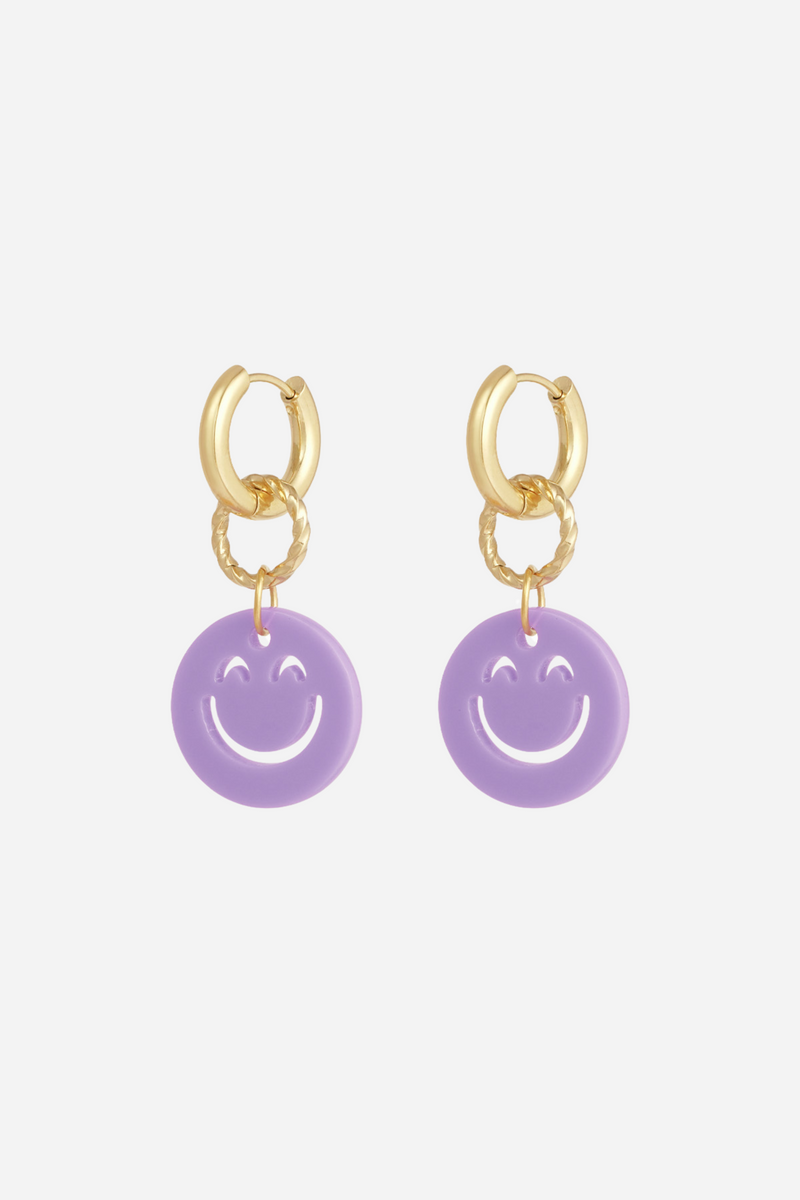 Happy Smile oorbellen - paars