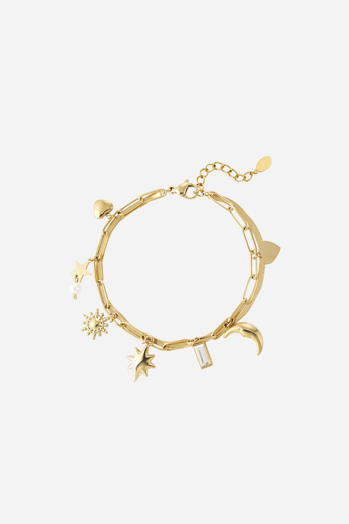 Crescent Moon Charm Armband